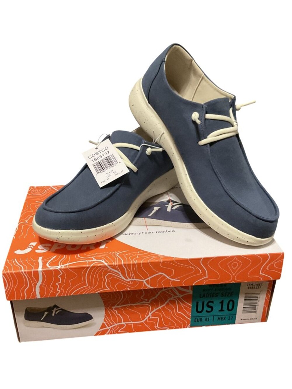 J Sport Wenden Navy Casual Shoes Sz 10 With Memory Foam Footbed Womens